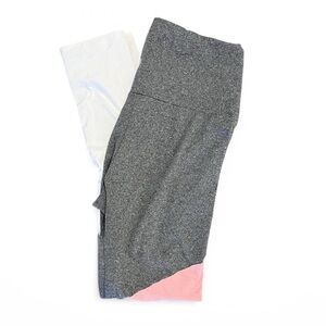 Gray/Pink/White High-Waisted Leggings